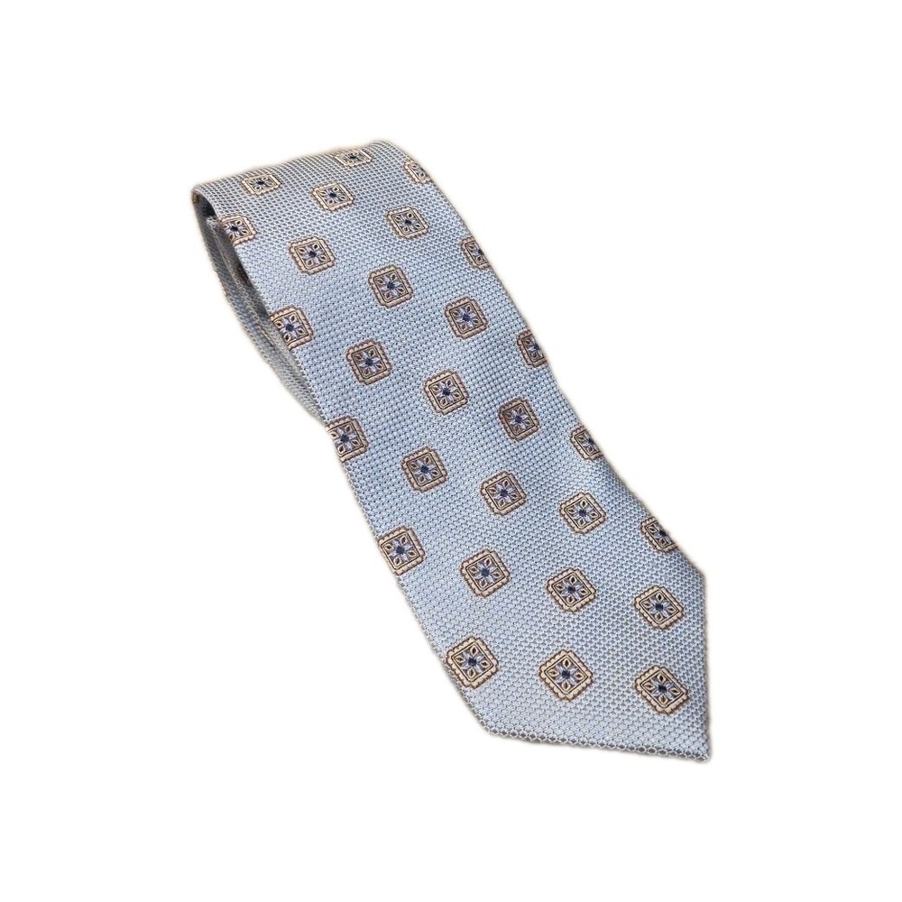 Nordstrom Men's Shop Geometric Blue GOLD‎ BLACK Men's Tie Woven Classic
